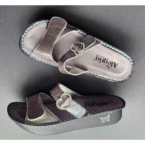 Alegria EU Size 38 Sandal Slide Shoe US Women 8 Karman Rhinestone Heart